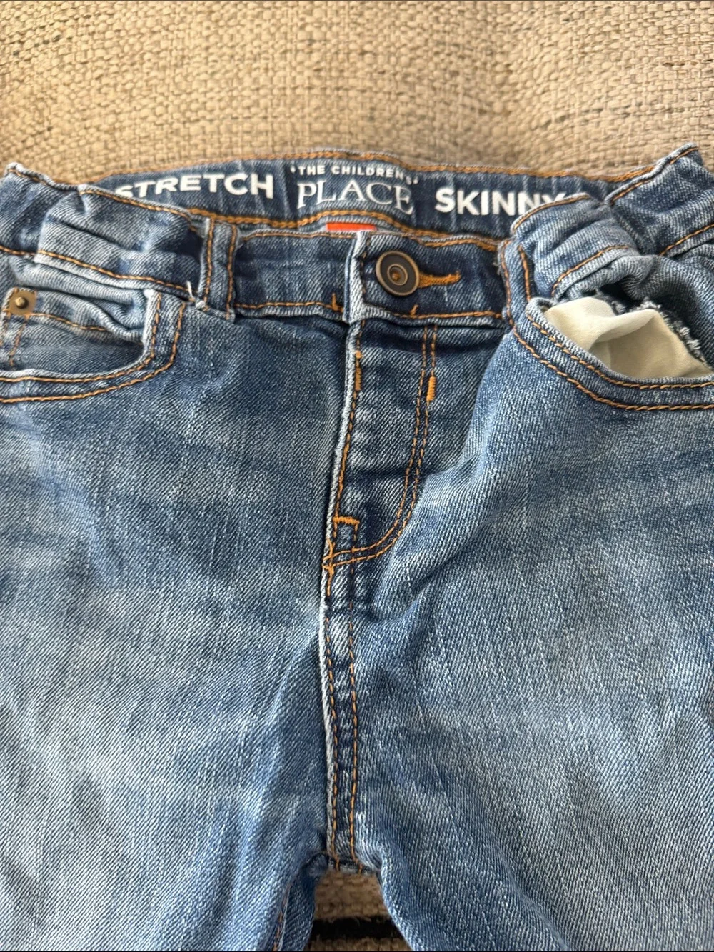 Gymboree Slim Blue Denim Jeans with Plaid Cuff